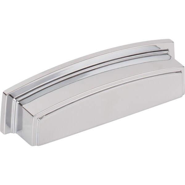 Jeffrey Alexander 96 mm Center Polished Chrome Square-to-Center Square Renzo Cabinet Cup Pull 141-96PC - main